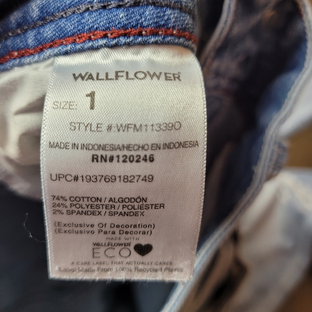 Wallflower Blue Skinny Jeans with Distressed Rips - Picture 4 of 9
